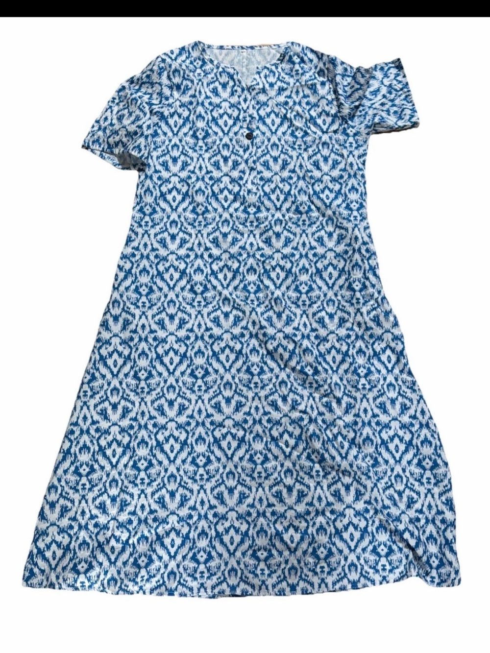Dressbarn Women’s Short Sleeve Relaxed Fit Sundress Blue White Size XL
